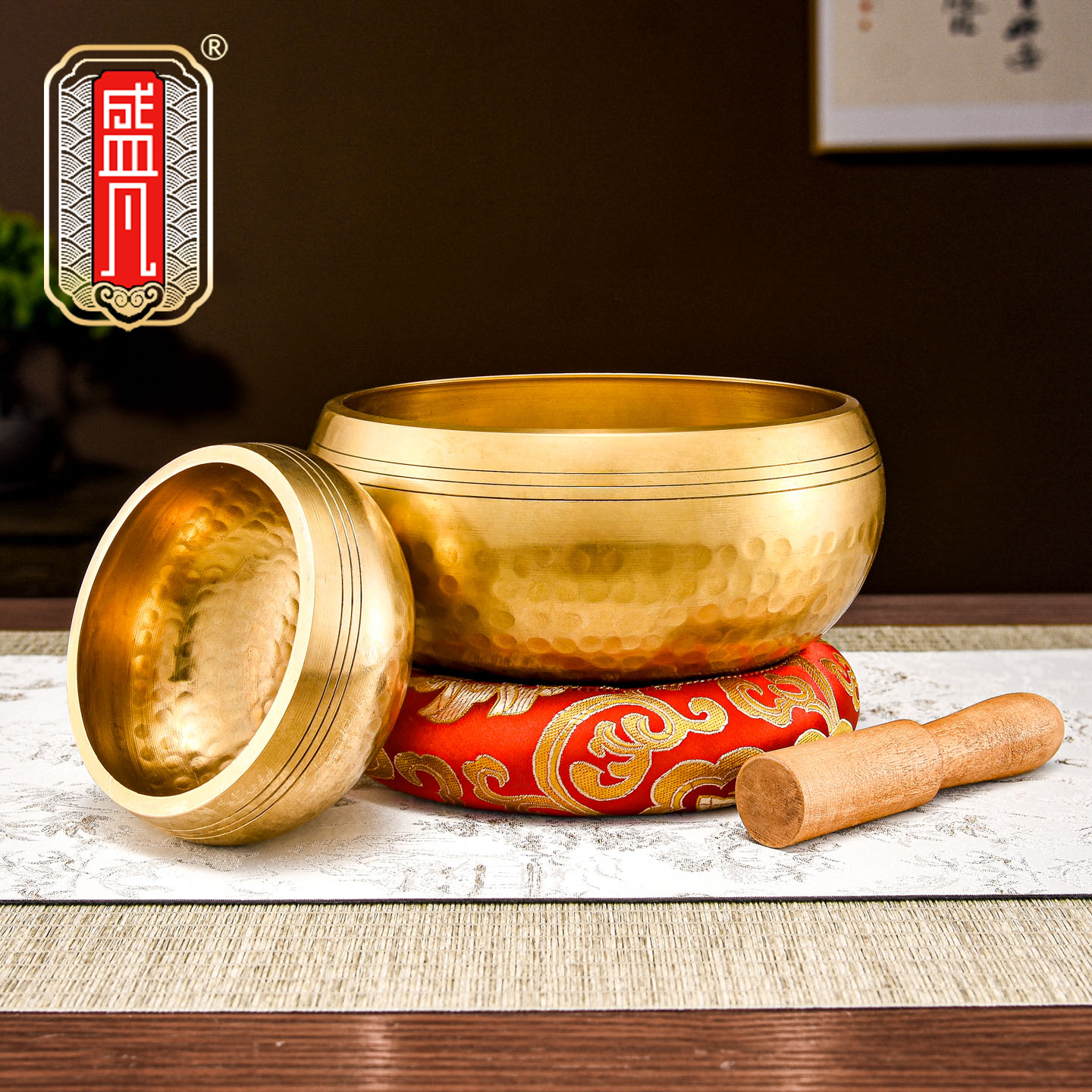 黄铜静心钵修行碗音疗颂钵佛音碗