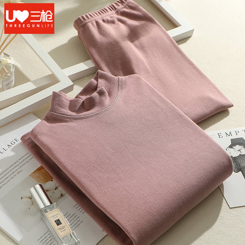 女三枪半高领中老年防寒保暖内衣
