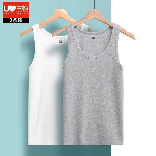 背心男罗纹弹力运动三枪纯棉