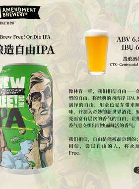 满6罐包邮美国精酿啤酒第21修正案酿造自由浑浊IPA罐装啤酒