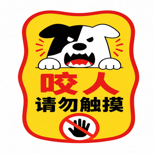 咬人请勿触摸警示牌防咬伤标识牌严禁触碰告示贴不干胶贴纸