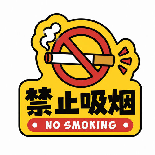 禁止吸烟标识贴纸公共场所墙面告示贴温馨提示不干胶贴纸