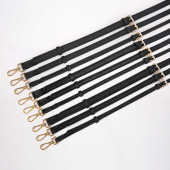 黑色荔枝纹皮包带配件斜挎包十字纹皮肩带替换带单买调节背包带子