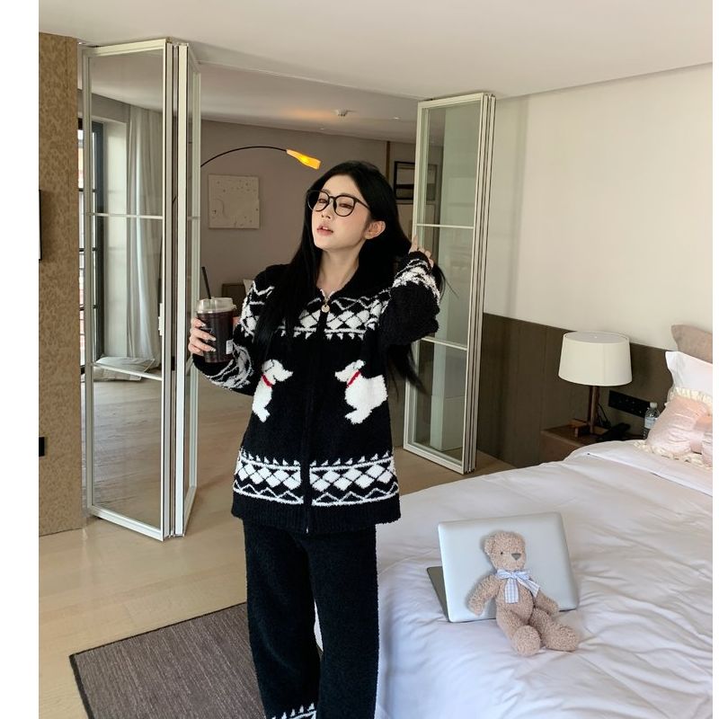 【夏天粉丝专属】磨毛半边绒卫衣家居服睡衣R5657