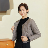 长袖 秋冬新款 轻薄棉服女打底超短款 保暖羽绒棉内胆棉衣学生小棉袄
