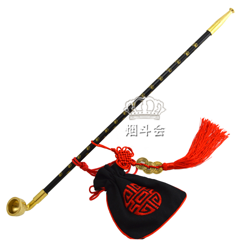 男士老式实木铜传统加长烟斗cos