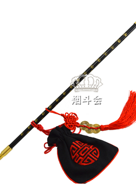 男士烟斗老式旱烟袋实木斗黄铜烟锅传统加长烟杆烟具宝青坊主cos