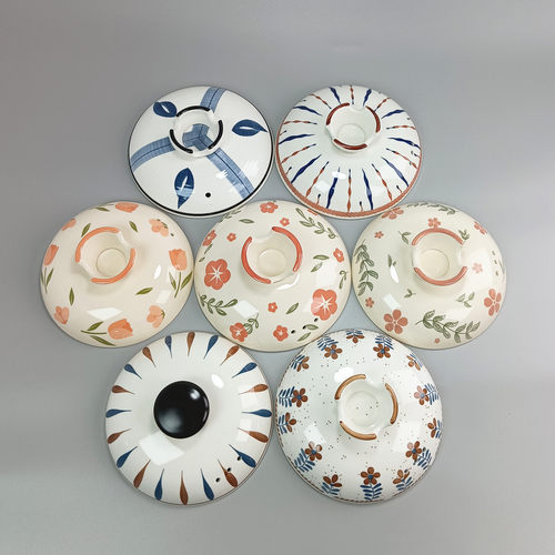 适配陶瓷砂锅盖子彩绘炖锅单盖