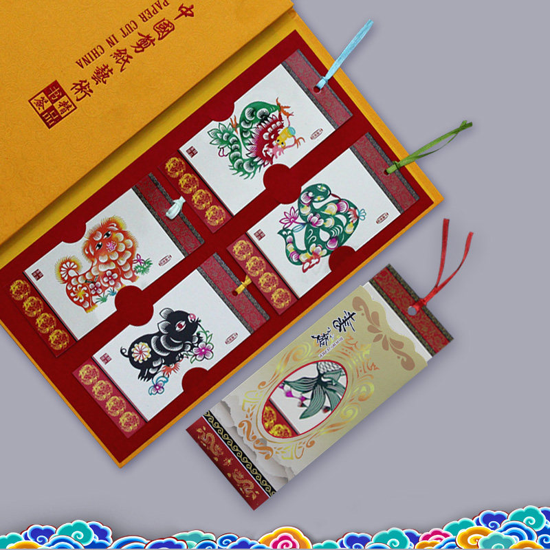中国风特色礼品手工艺品剪纸书签传统手工出国送老外小礼品