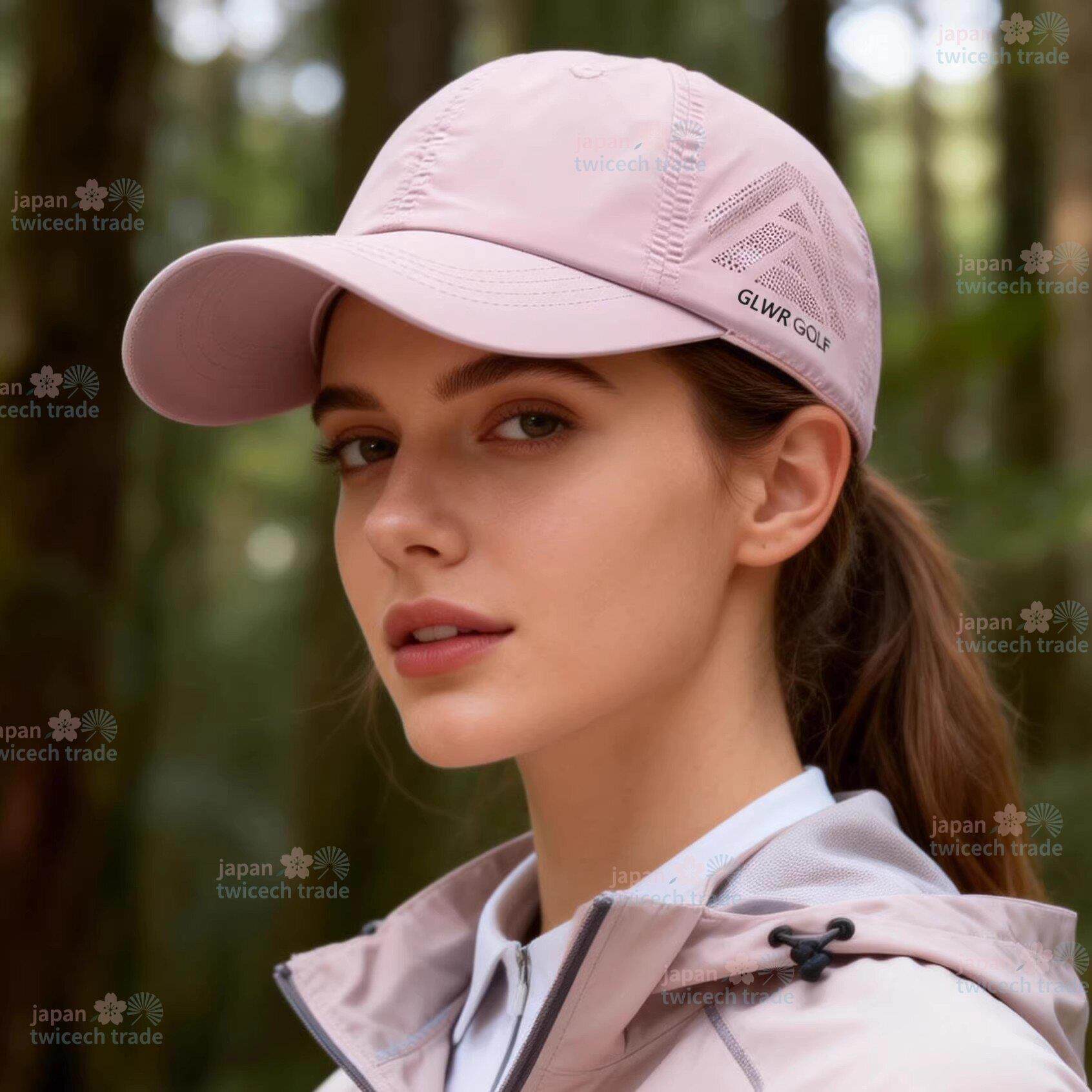日本户外防晒帽子2026速干遮阳鸭舌帽男女夏季轻薄运动粉色棒球帽