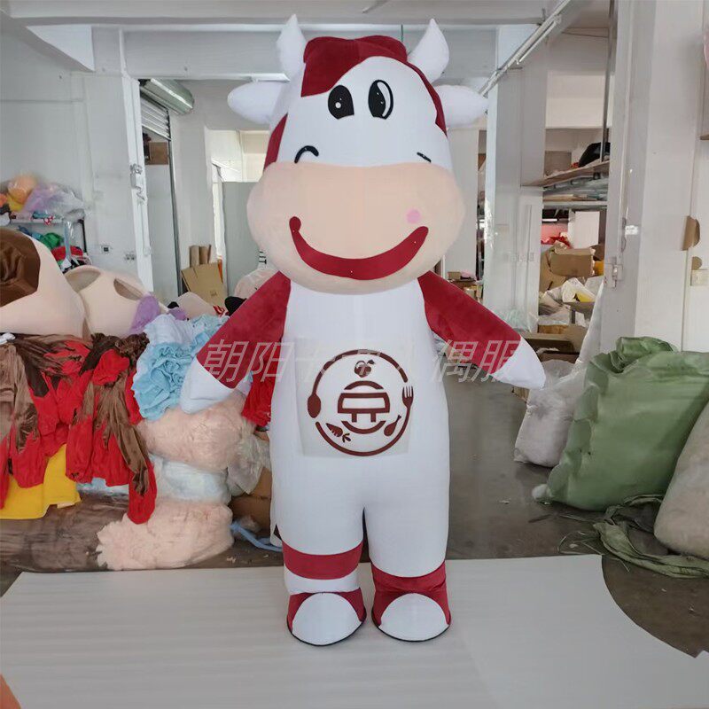 定制12生肖牛卡通人偶服装充气牛成人行走毛绒玩偶服道具小牛玩偶