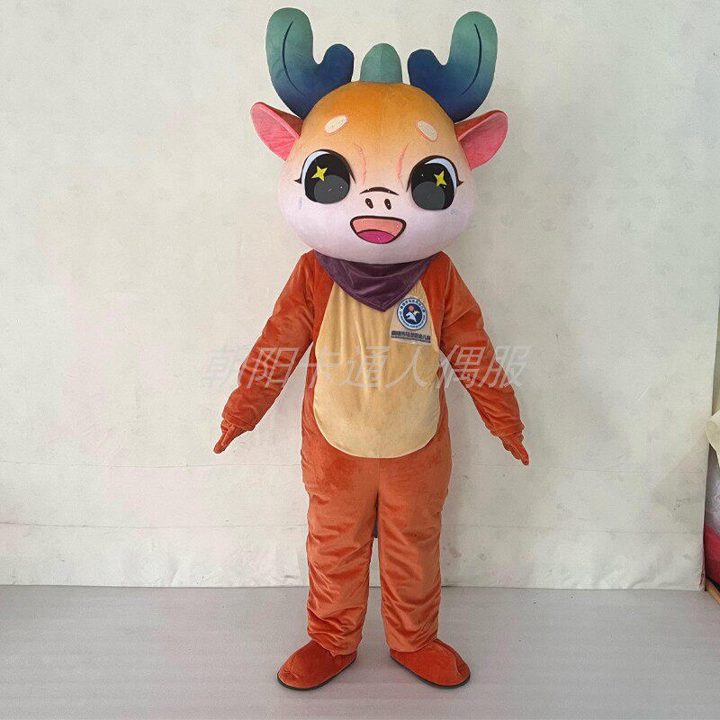 梅花鹿卡通人偶服装圣诞鹿玩偶服鹿子宣传麋鹿人穿小鹿行走道具服