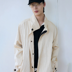 TKYE Crinkled Stand Collar Trench Coat 立领褶皱风衣