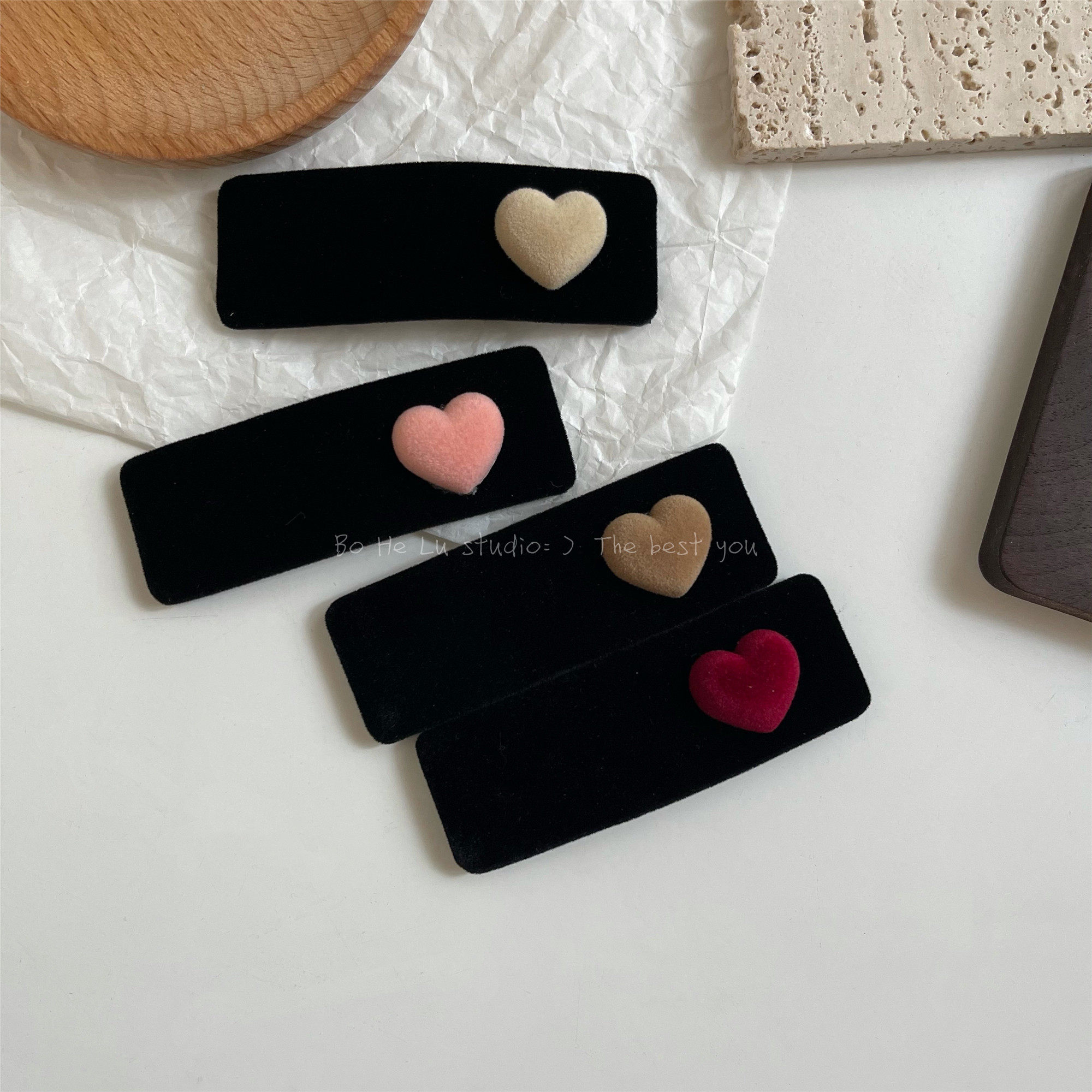 原创设计丝绒爱心BB夹刘海碎发边夹发卡日韩可爱少女发夹一字夹,饰品/流行首饰/时尚饰品新,发饰,淘宝优惠券,粉丝福利购,淘宝优惠卷