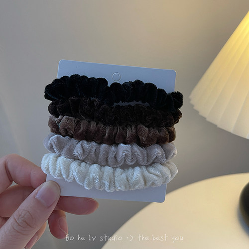 小众风植绒渐变色发圈发饰