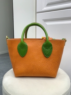 新款 头层牛皮女包单肩斜跨托特包百搭花园包手提包购物袋水桶包