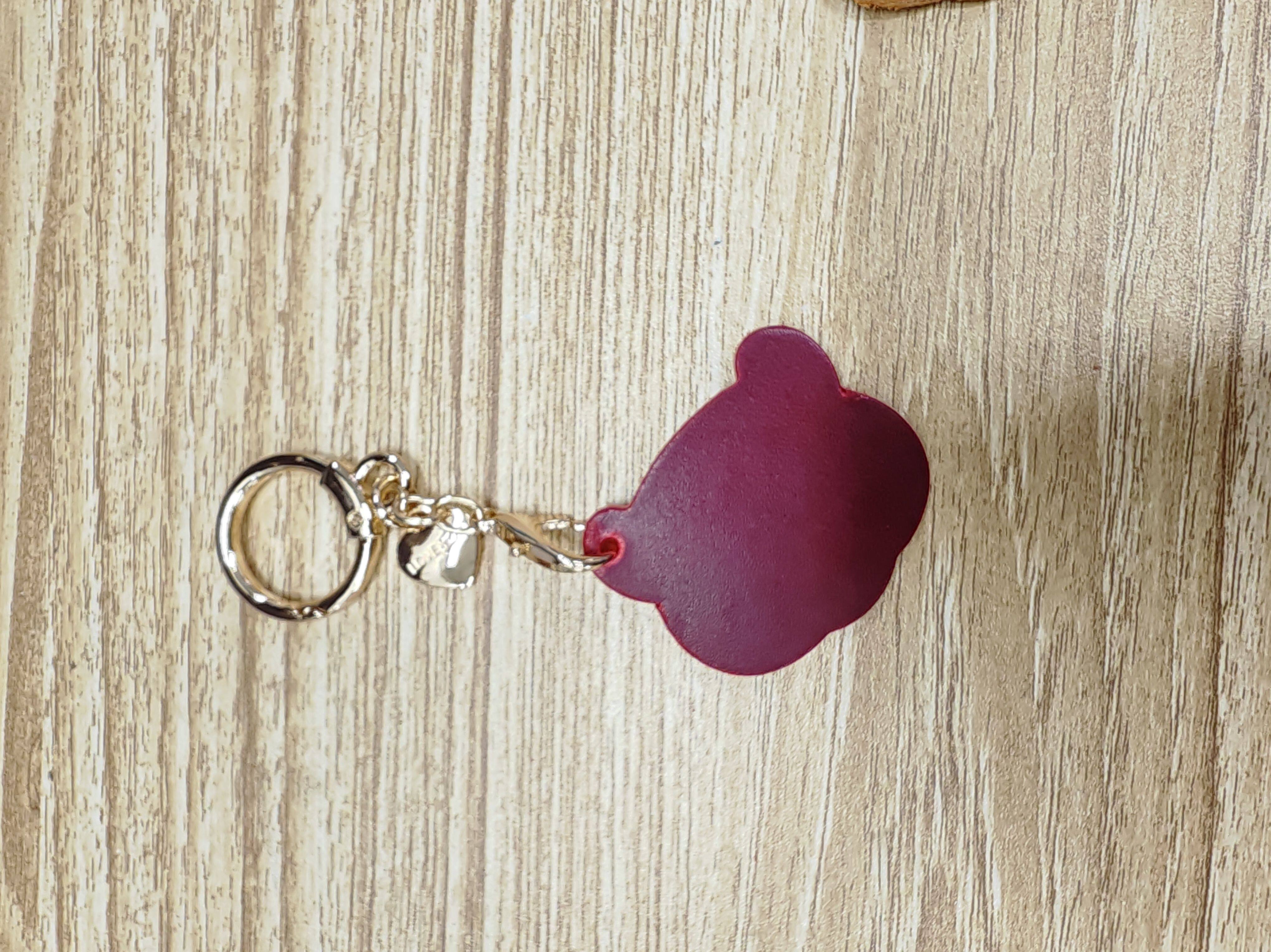 真皮苹果钥匙扣挂件手工定制头层牛皮汽车链男女情侣款包包挂饰