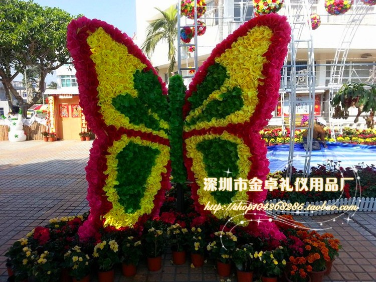 仿真花雕塑蝴蝶摆件 假花工艺品 花园摆件户外庭院园林景观装饰 鲜花速递/花卉仿真/绿植园艺 仿真花 原图主图