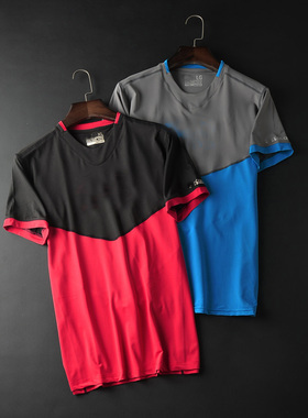 L码特卖 COLDBLACK黑科技！运动撞色男超弹短袖T恤 速干防晒散热