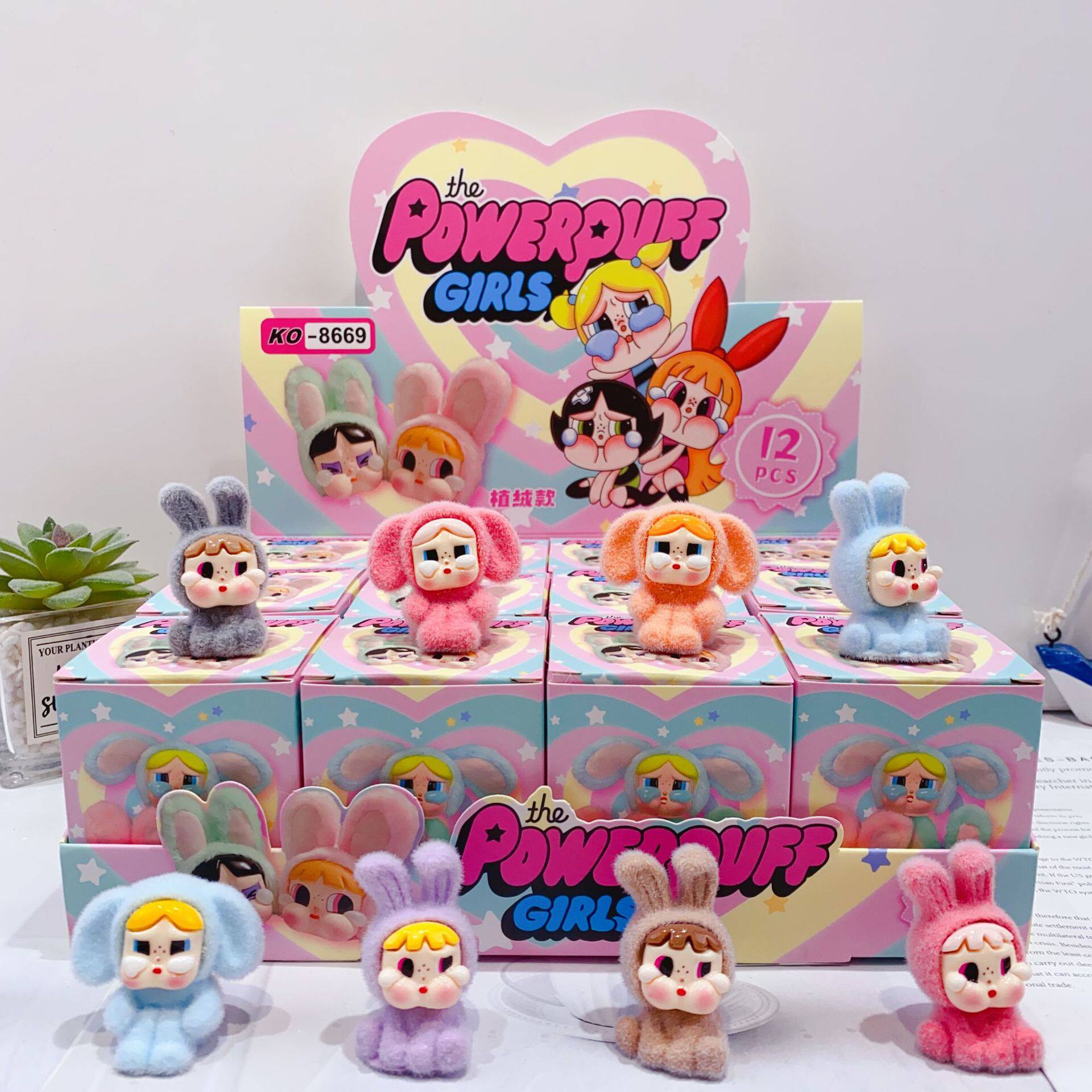 新款卡通植绒哭娃手办盲盒高颜值可爱萌粒迷你公仔桌面摆件模型