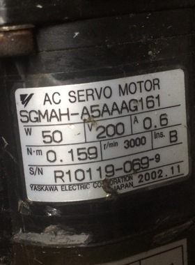 SGMAH-A5AAAG161  二手安川电机带1:5减速机