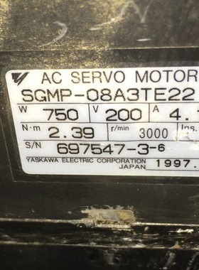 SGMP-08A3TE22 二手安川电机带1:33减速机