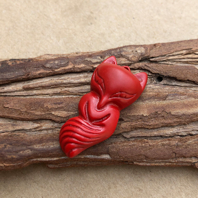 吊坠豁达客天然朱砂红色动物