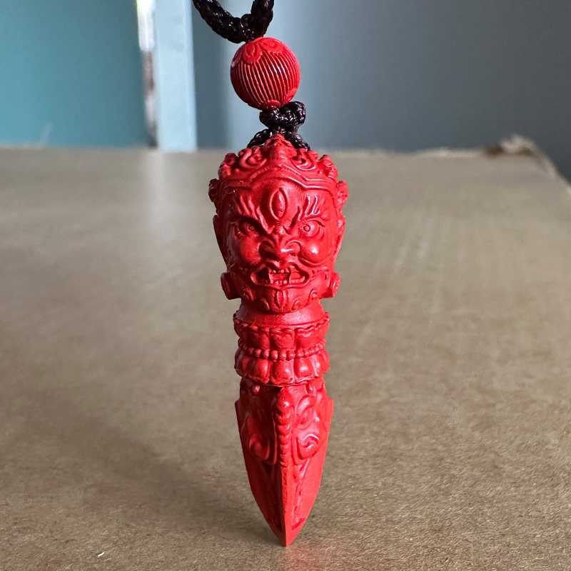 原矿帝王砂金刚杵男女随身吊坠 压惊本年法器黄财神儿童项链礼物