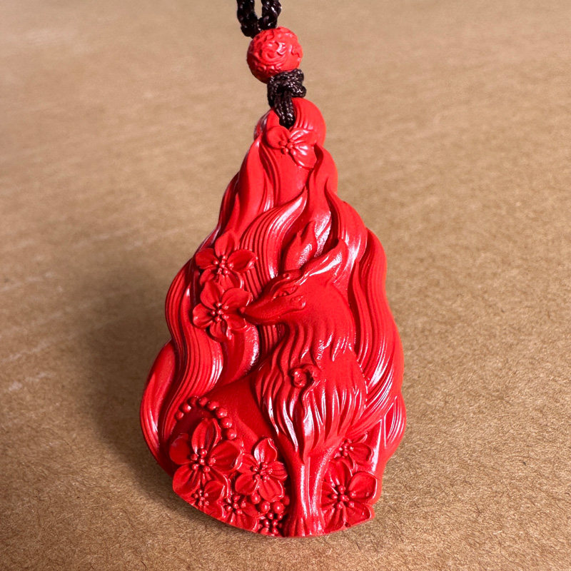 保真原矿帝王红朱砂桃花盛吊坠