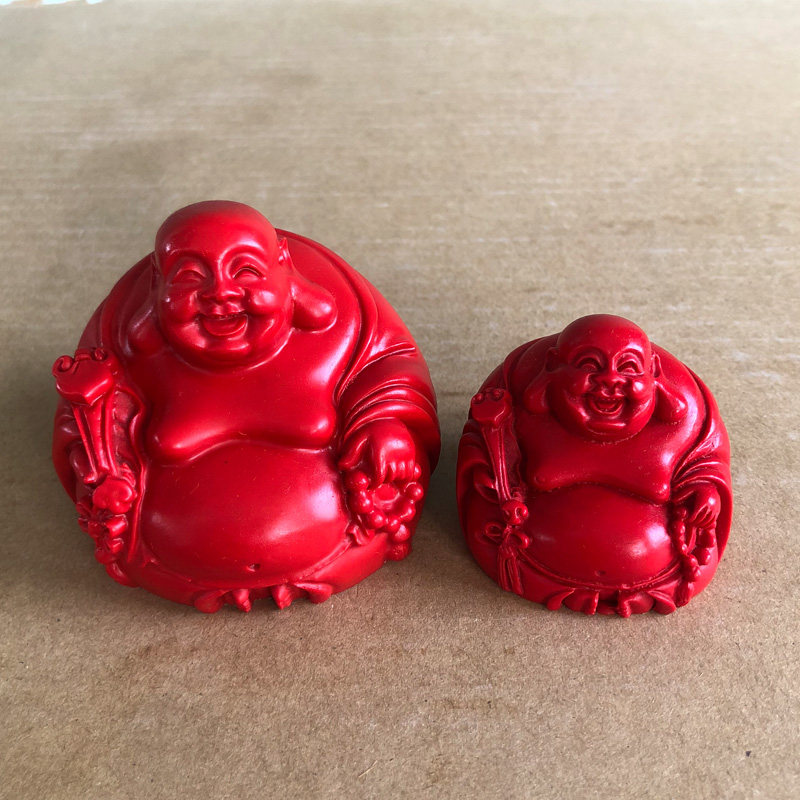 正宗中国红朱砂如意佛摆件
