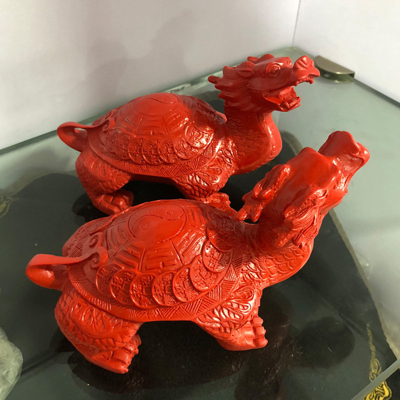 朱砂八卦聚财属猴龙龟风水摆件
