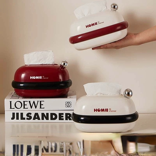 轻奢磁吸纸巾盒客厅餐巾纸盒感桌面茶几收纳抽纸盒弹簧纸巾盒