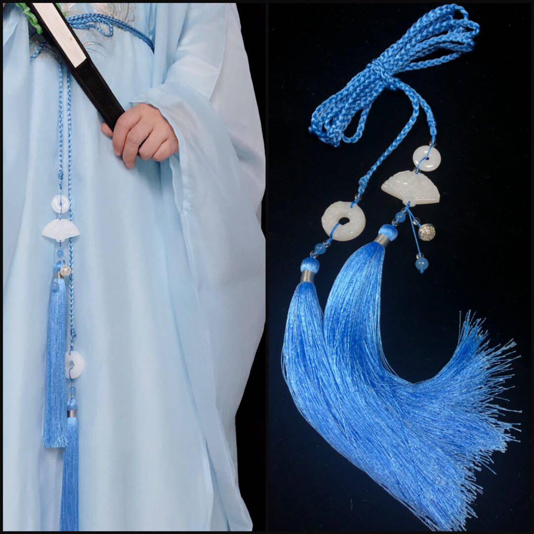 古风玉佩流苏腰佩禁步宫绦腰绳圆领袍道袍汉服压裙坠丝绦腰间配饰