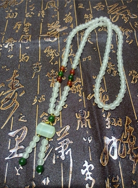 时尚风天然岫玉冰种配饰毛衣链