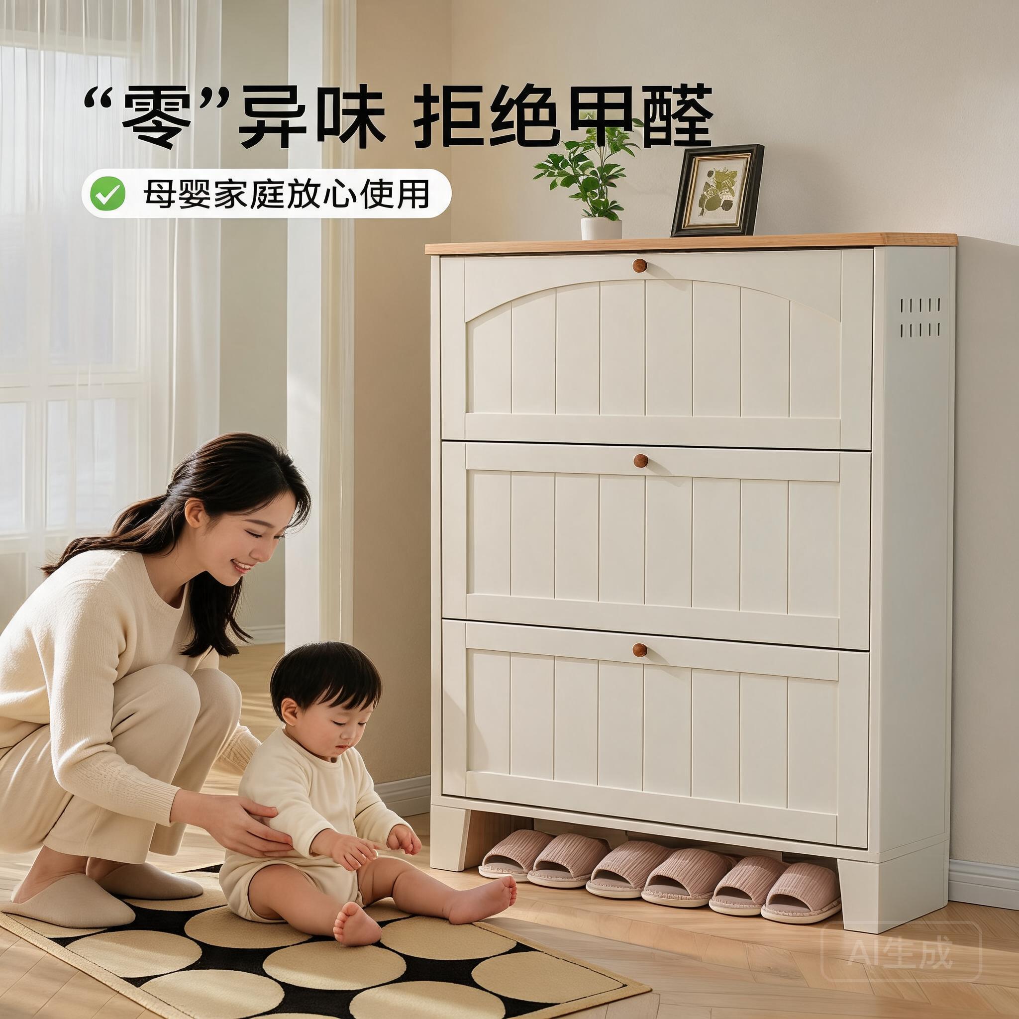 超薄款翻斗实木鞋柜家用门口入户2026新款钢制玄关收纳柜小窄鞋架