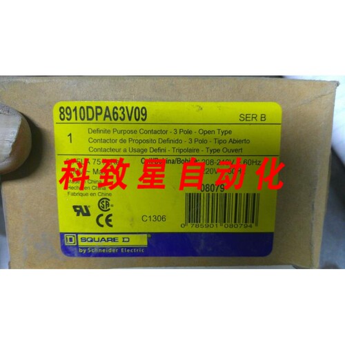 工业配件8910DPA63V09 接触器208/240VAC 60HZ 220VAC 50HZ