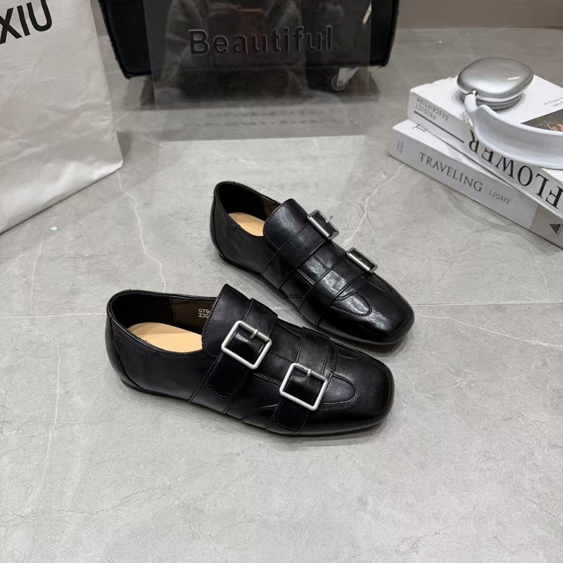 巴宝秀2026春英伦风布洛克鞋女黑色皮带扣方头平底百搭复古小皮鞋,女鞋,牛津鞋/布洛克鞋/德比鞋,淘宝优惠券,粉丝福利购,淘宝优惠卷