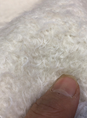 半米价米白色羊毛粗纺小香风面料已经复合75D白色粘衬秋冬大衣款