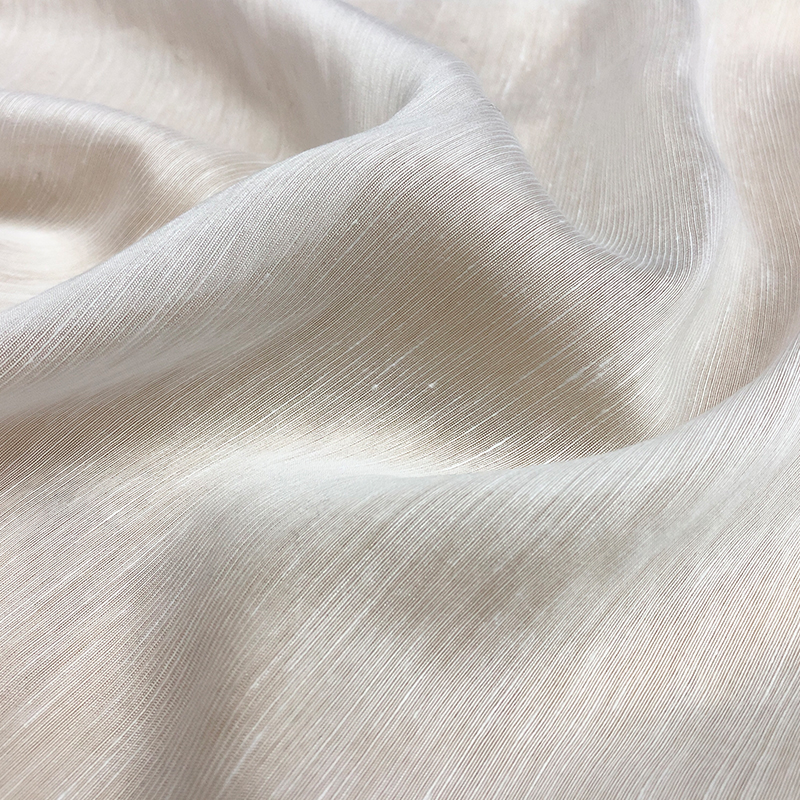 半米价白色竹节天丝麻混纺布汉服
