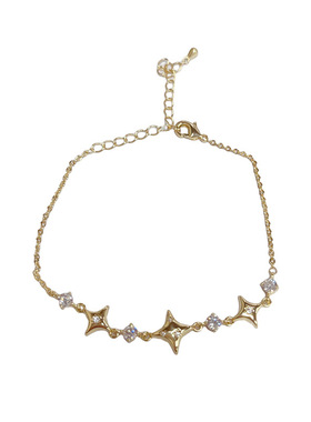 小众时尚轻奢百搭镶钻金属芒星手链女小众气质简约设计感手饰批发