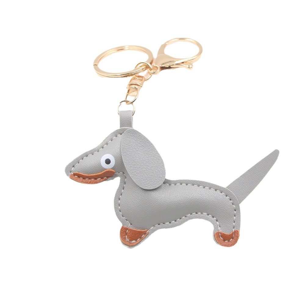 腊肠狗pu皮革钥匙扣包包挂件汽车书包女士装饰挂坠精品小狗饰品配