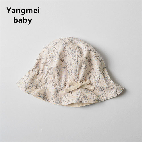 moinmlon婴幼儿春夏秋韩版可调节女宝童盆帽遮阳防晒棉透气灯罩帽