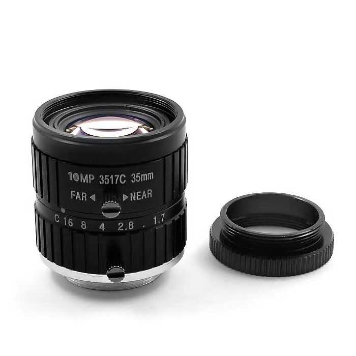 监控1英寸 F1.7 1000万定焦35mm机器视觉高清C口工业摄像机镜头