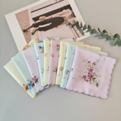 全棉印花手帕女士手帕月牙边复古吸汗清爽小手帕女士小手绢碎花