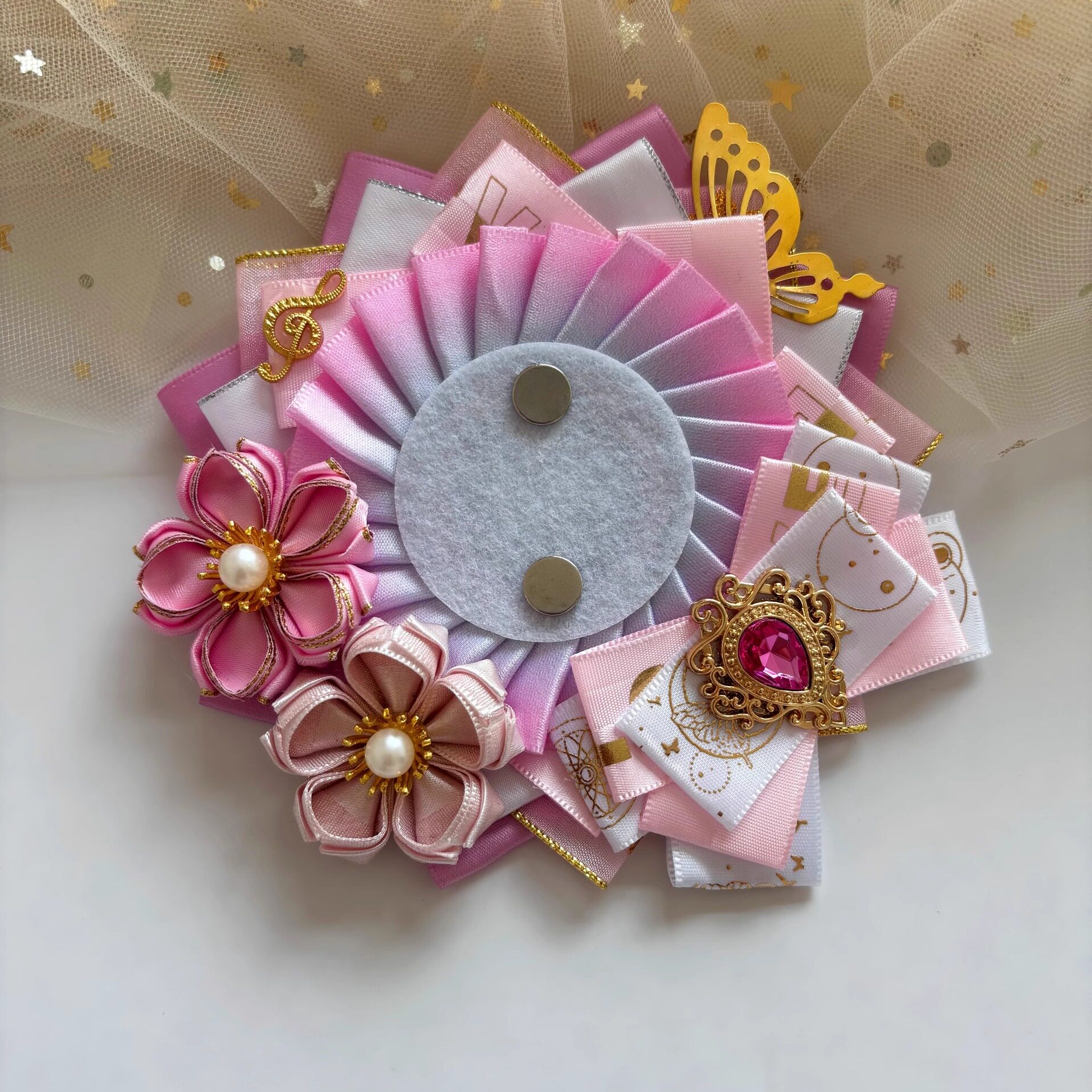 粉色系原创吧唧托原神八重神子华丽吧唧托扎痛包道具徽章装饰痛包