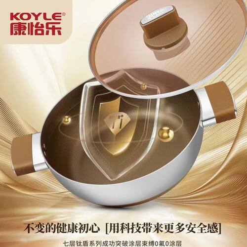 康怡乐不锈钢双耳汤锅家用煮粥煲汤锅有钛无涂层不粘锅磁炉通用锅