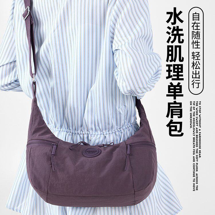 斜挎包女lu家时尚尼龙单肩包多层轻便挎包女士背包旅行通勤包百搭