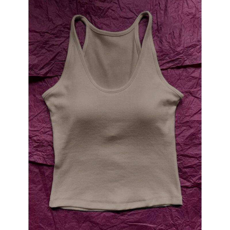 92棉带胸垫挂脖吊带背心女2026夏季大码内搭打底外穿修身无袖上衣