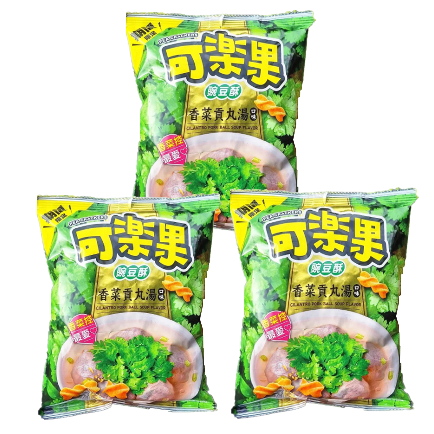 奇葩口味上新!可乐果豌豆酥香菜贡丸汤薯片薯条72G必买