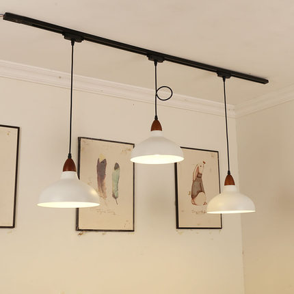 可移动式餐厅轨道吊灯中古风led护眼吧台商用高亮补光可调导轨灯